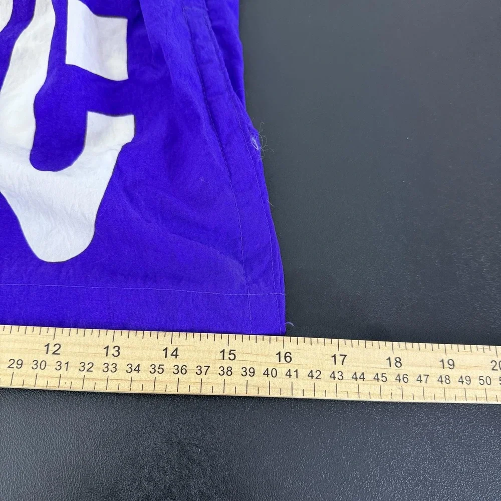 NWT Big Dogs Shorts Mens Large Purple Swim Trunks Lined Dog Graphic Elastic Logo